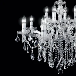 Lysekroner ^ Ideallux Ideal Lux lysekrone Florian kromfarvet, krystal, 12flg.
