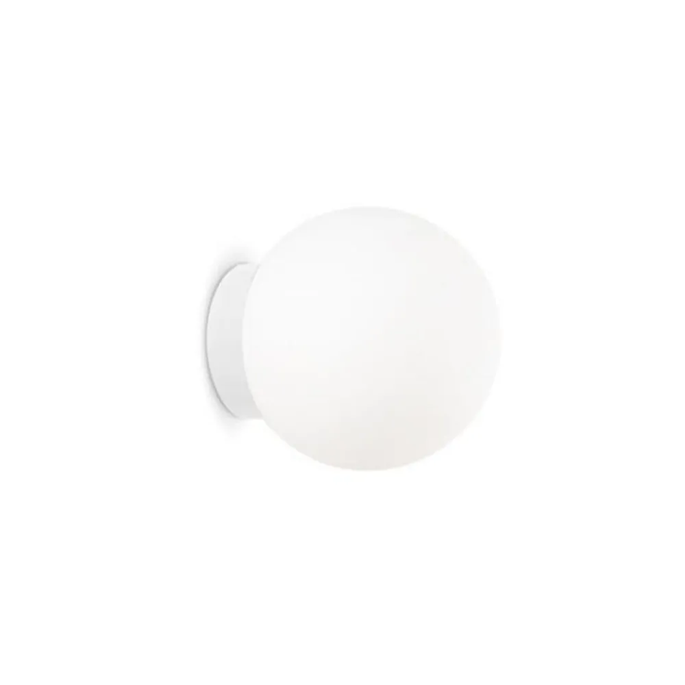 Væglamper ^ Ideallux Ideal Lux Mapa væglampe, Ø 10 cm, opalglas, hvid, kugle