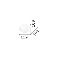 Væglamper ^ Ideallux Ideal Lux Mapa væglampe, Ø 10 cm, opalglas, hvid, kugle