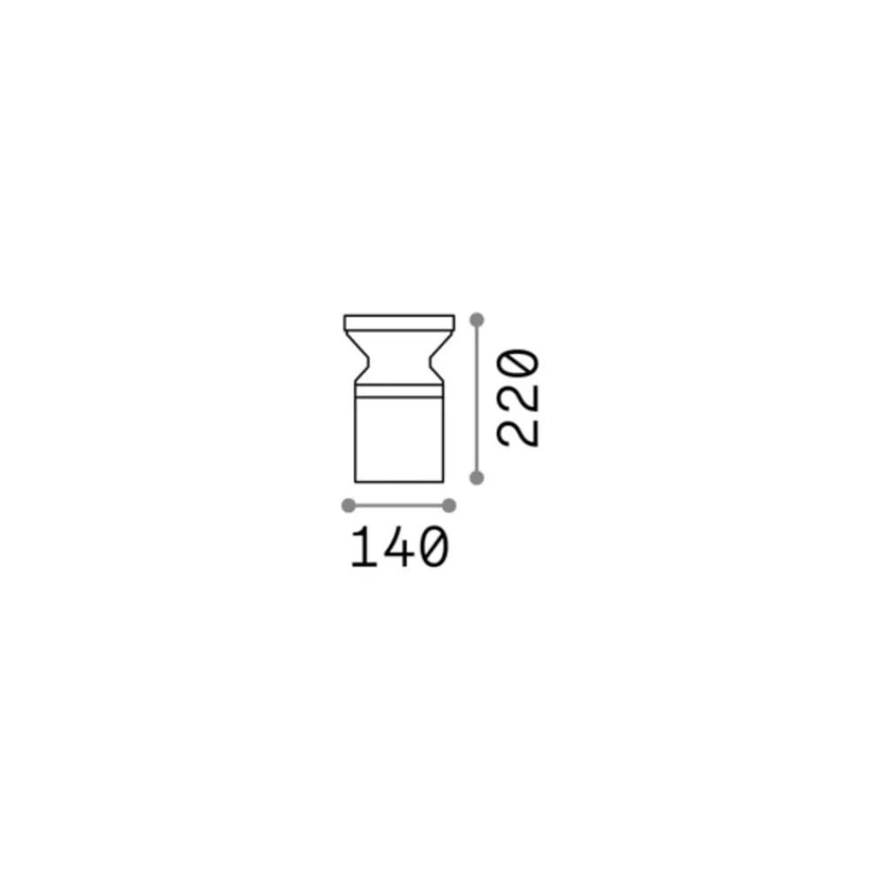 Sokkellamper ^ Ideallux Ideal Lux Torre sokkellampe antracit aluminium højde 22 cm