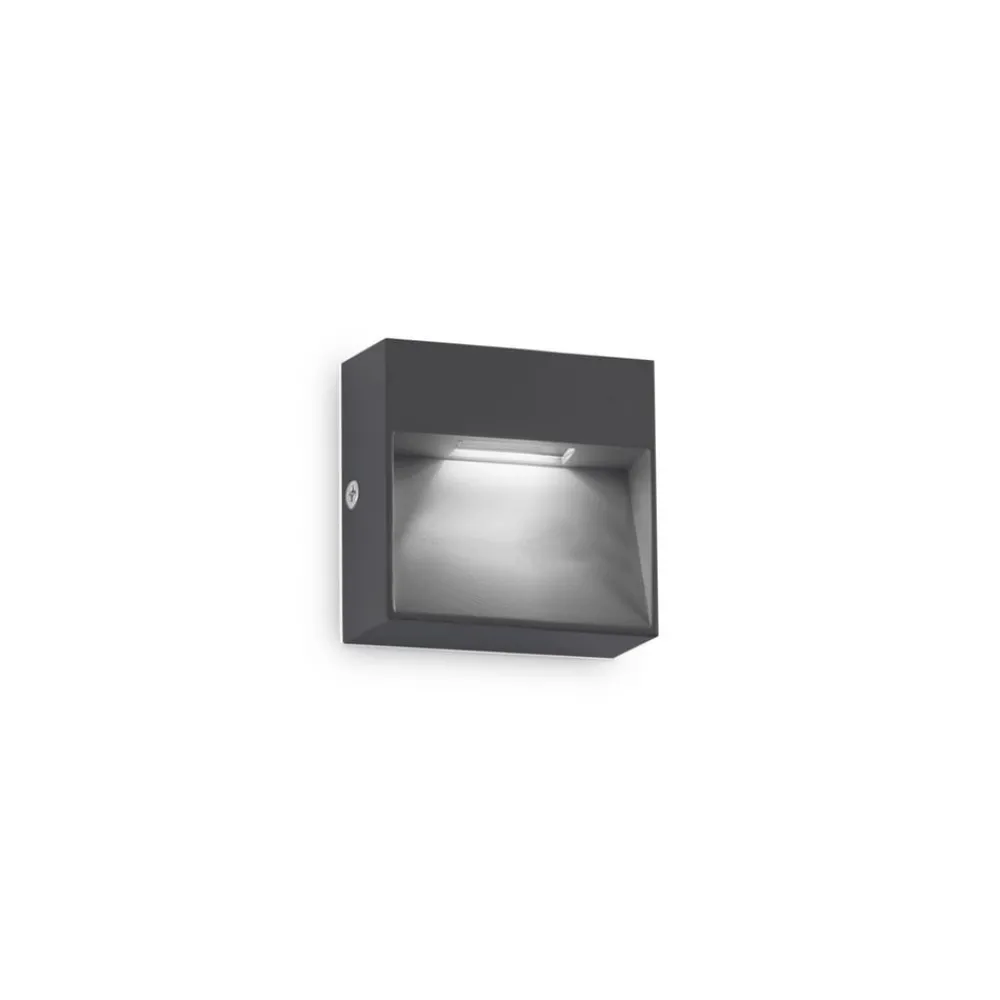 Ideallux Væglamper > Ideal Lux udendørs væglampe Dedra, antracit, 10 x 10 cm