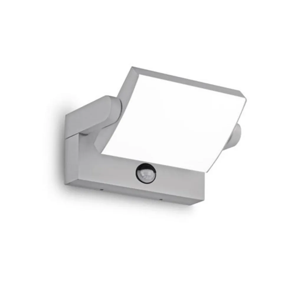 Væglampe Med Sensor ^ Ideallux Ideal Lux udendørs væglampe med sensor Swipe grå metal 3.000K