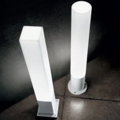 Ideallux Gadebelysning > Ideal Lux vejlampe Edo round, hvid, GX53