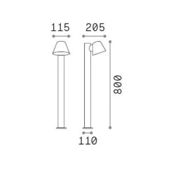 Ideallux Gadebelysning > Ideal Lux vejlampe gas, sort, aluminium, højde 80 cm