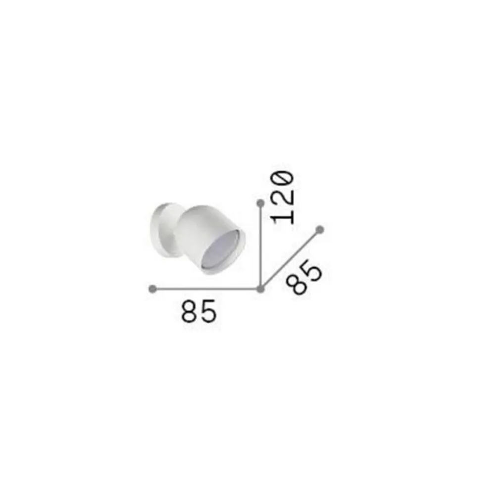 Ideallux Væglamper|Væglamper > Ideal Lux væglampe Dodo, hvid, 1 lyskilde, metal Ø 8,5 cm