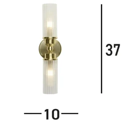 Searchlight Væg- Og Spejllamper > Imperial væglampe, messing, 2 lyskilder, stål, glas, IP44