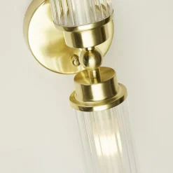 Searchlight Væg- Og Spejllamper > Imperial væglampe, messing, 2 lyskilder, stål, glas, IP44