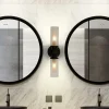Væg- Og Spejllamper ^ Searchlight Imperial væglampe, sort, 2 lyskilder, stål, glas, IP44