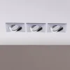 Lindby Loftlamper|Indbygningsspots > Indbygningslamper i krom med LED, kantet sæt med 3 stk