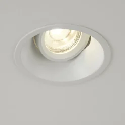 Indbygningsspots ^ Searchlight Indbygningslampe Slim Trim, hvid, Ø 9,4 cm, IP20, aluminium, GU10
