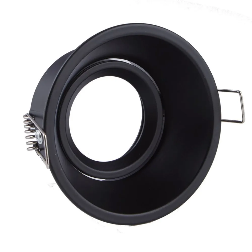 Indbygningsspots ^ Searchlight Indbygningslampe Slim Trim, sort, Ø 9,4 cm, IP20, aluminium, GU10