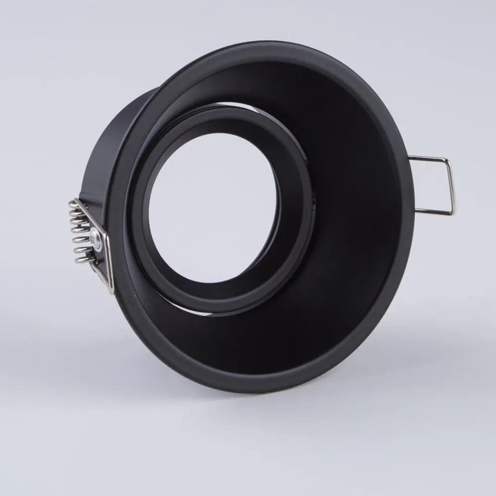 Indbygningsspots ^ Searchlight Indbygningslampe Slim Trim, sort, Ø 9,4 cm, IP20, aluminium, GU10