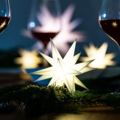 Dekorationsbelysning|Julepynt ^ STERNTALER Indendørs dekostjerne 18 takker, Ø 12 cm, hvid