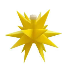 Deco Trend Julepynt|Julestjerner > Indendørs LED-stjerne, 18 takker, Ø 12 cm, gul