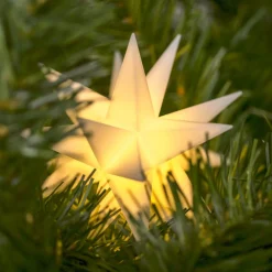 Dekorationsbelysning|Julepynt ^ Deco Trend Indendørs LED-stjerne, 18 takker, Ø 12 cm, hvid