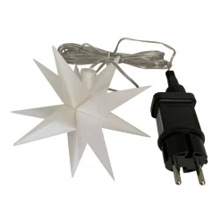 Dekorationsbelysning|Julepynt ^ Deco Trend Indendørs LED-stjerne, 18 takker, Ø 12 cm, hvid