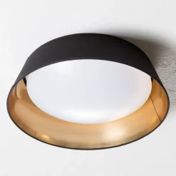 Reality Leuchten Loftlamper > I sort-guld – rund LED-loftlampe Ponts