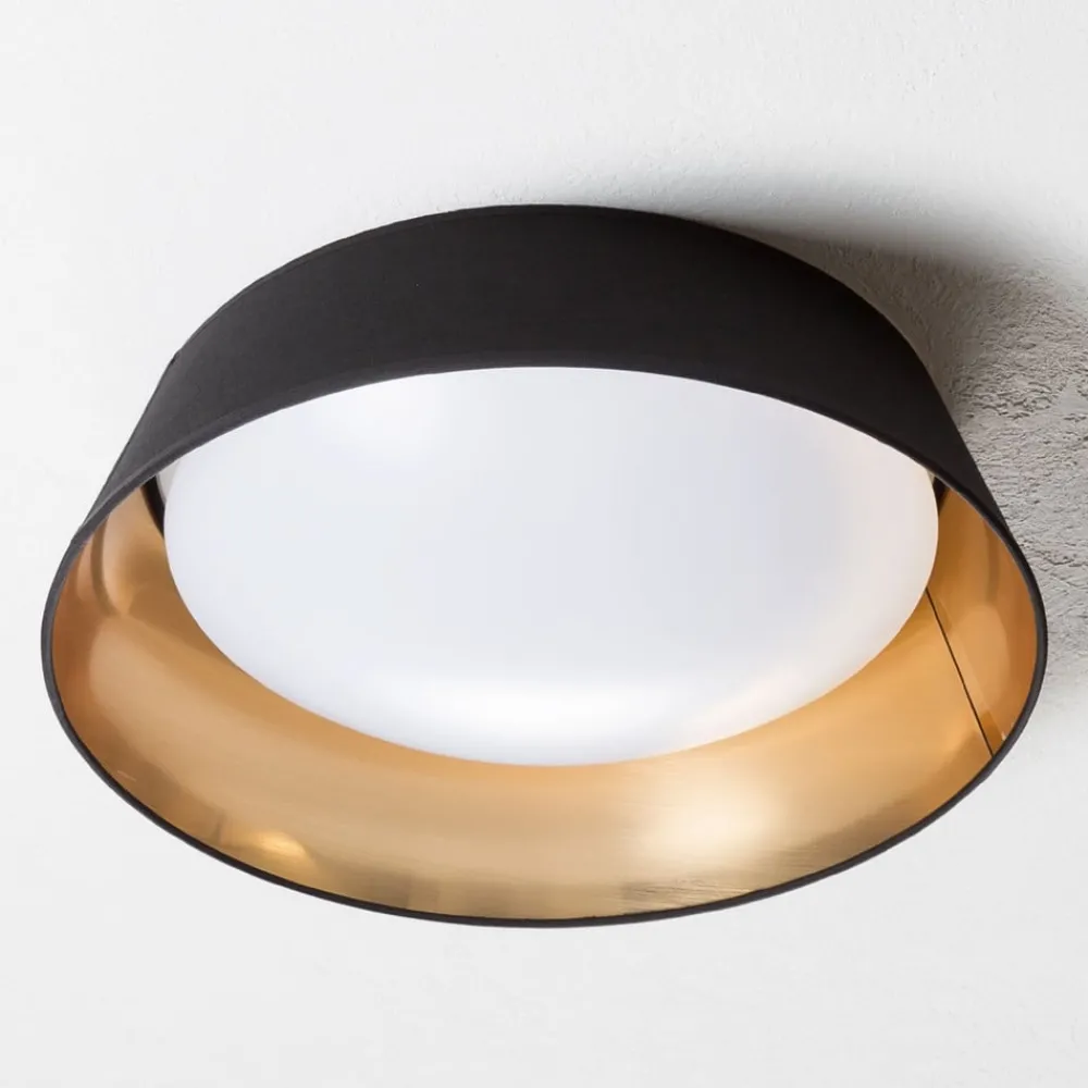 Reality Leuchten Loftlamper > I sort-guld – rund LED-loftlampe Ponts