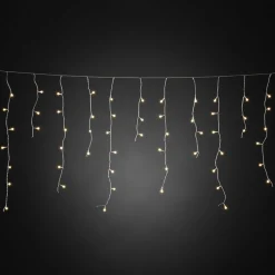 Lysnet, Lysforhæng|Julelys Udendørs ^ Konstsmide Christmas Isregn LED-lysforhæng, varmhvidt, transp. 5m