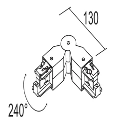 Ivela Skinnesystem > -drejestik, 3-fasesystem LKM, hvid