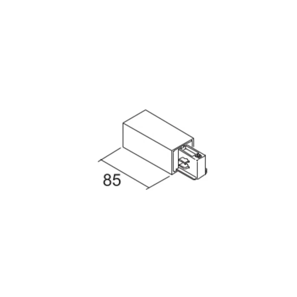 Skinnesystem ^ Ivela indgang venstre LKM DALI sort 3-faset plast