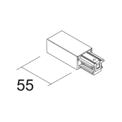 Skinnesystem ^ Ivela indgang venstre SQUARE 48 V, hvid, plast