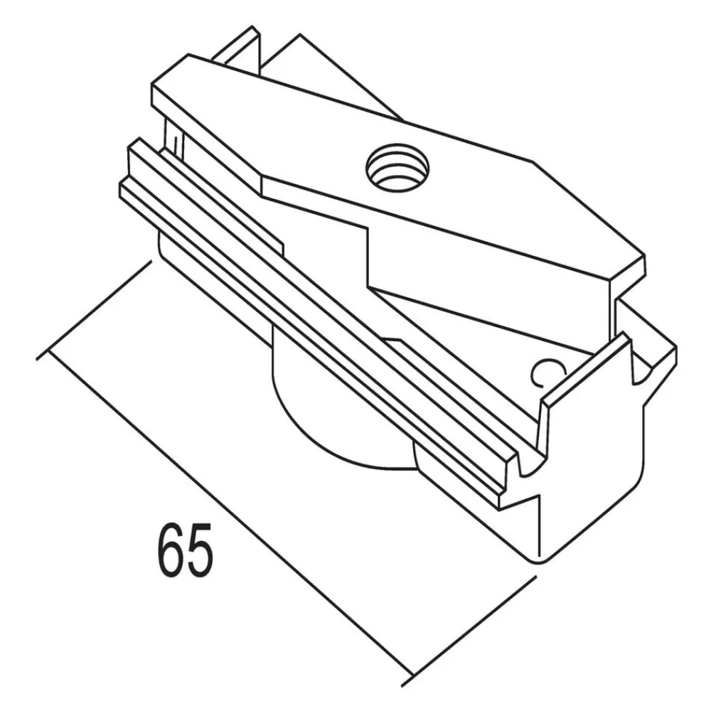 Ivela Skinnesystem > LKM adapter mekanisk, hvid, metal