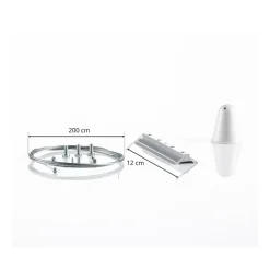 Ivela Skinnesystem > LKM rebophæng 200 cm, plade 12 cm, hvid