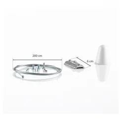 Skinnesystem ^ Ivela LKM rebophæng 200 cm, plade 6 cm, hvid