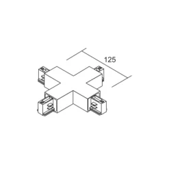 Ivela Skinnesystem > X-konnektor LKM DALI, sort, 3-faset, plast