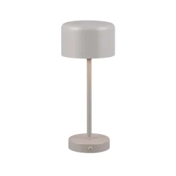 Arbejdsrum/Kontor ^ Reality Leuchten Jeff LED genopladelig bordlampe, grå, højde 30 cm, metal