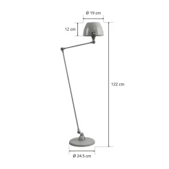 Jieldé Gulvlamper|Gulvlamper > Aicler AIC833 gulvlampe 80+30 cm, grå