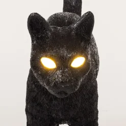 SELETTI Dekorationsbelysning > Jobby The Cat deko LED-bordlampe, sort