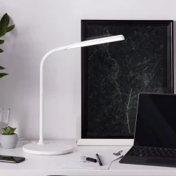 Arbejdsrum/Kontor ^ Brilliant Joni LED-bordlampe, hvid, højde 34 cm, CCT, dæmpbar
