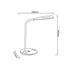 Arbejdsrum/Kontor ^ Brilliant Joni LED-bordlampe, hvid, højde 34 cm, CCT, dæmpbar