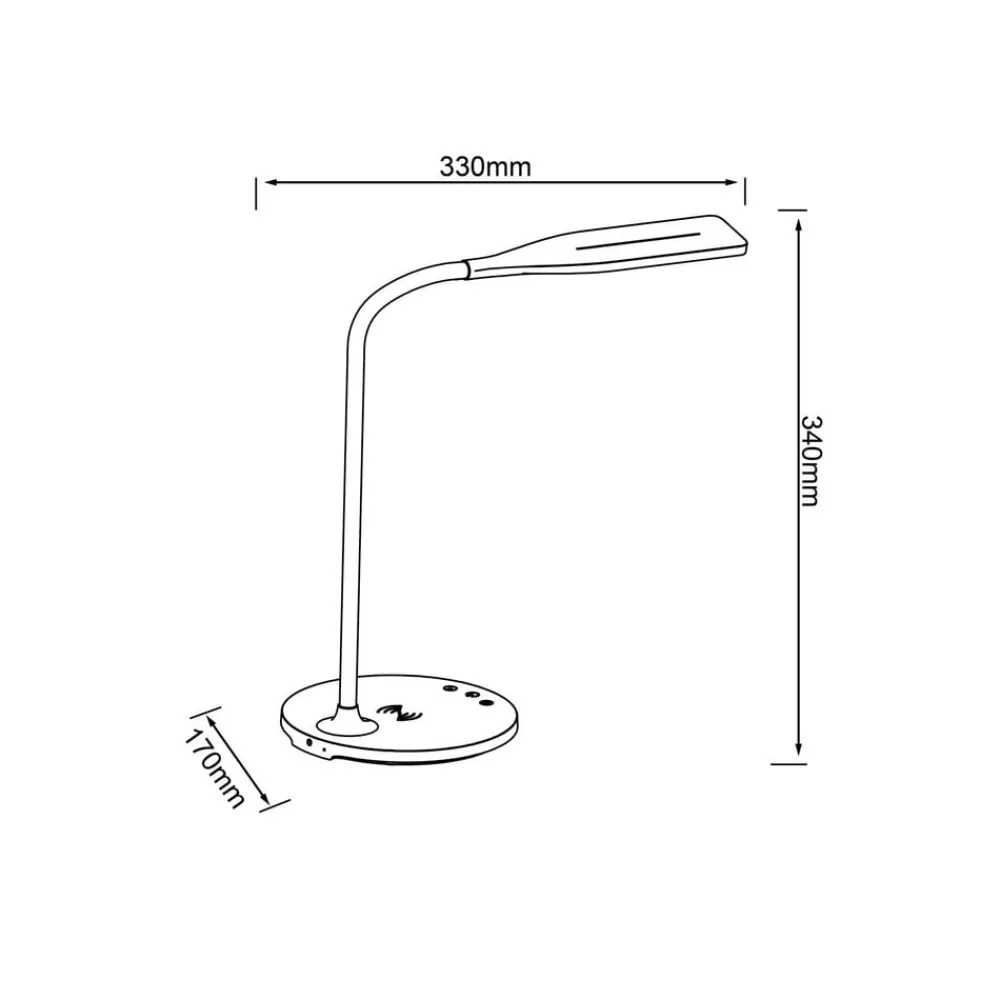 Arbejdsrum/Kontor ^ Brilliant Joni LED-bordlampe, hvid, højde 34 cm, CCT, dæmpbar