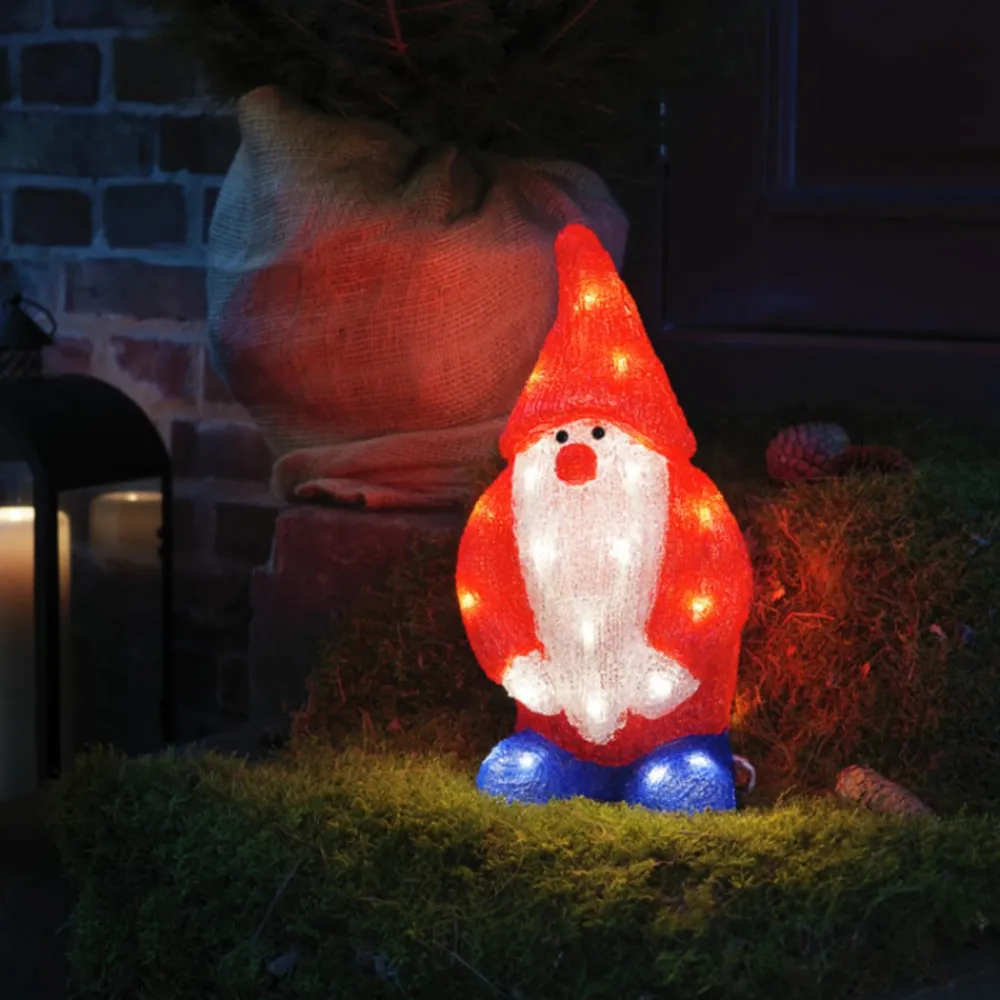 Konstsmide Christmas Julefigurer Udendørs|Julelys Udendørs > Julemand LED-dekorationsfigur rød IP44 højde 36 cm