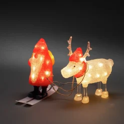 Dekorationsbelysning|Julepynt ^ Konstsmide Christmas Julemand og Rensdyr LED-dekorationslampe, IP44