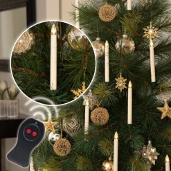 Konstsmide Christmas Julepynt|Julelyskæder > Juletræslys LED kabelløs 16 cm, hvid, 10 lyskilder