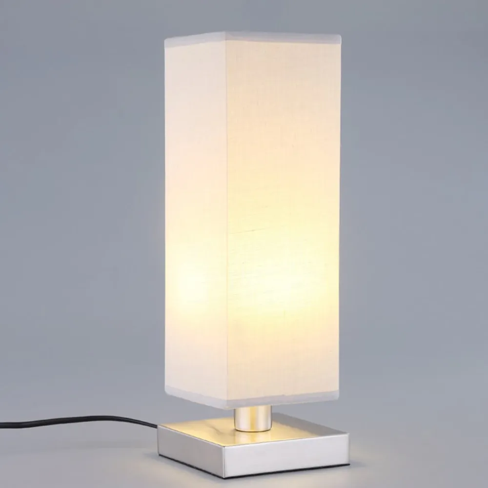 Lindby Bordlamper > Julina - tekstil-natbordslampe i grå