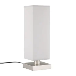 Lindby Bordlamper > Julina - tekstil-natbordslampe i grå
