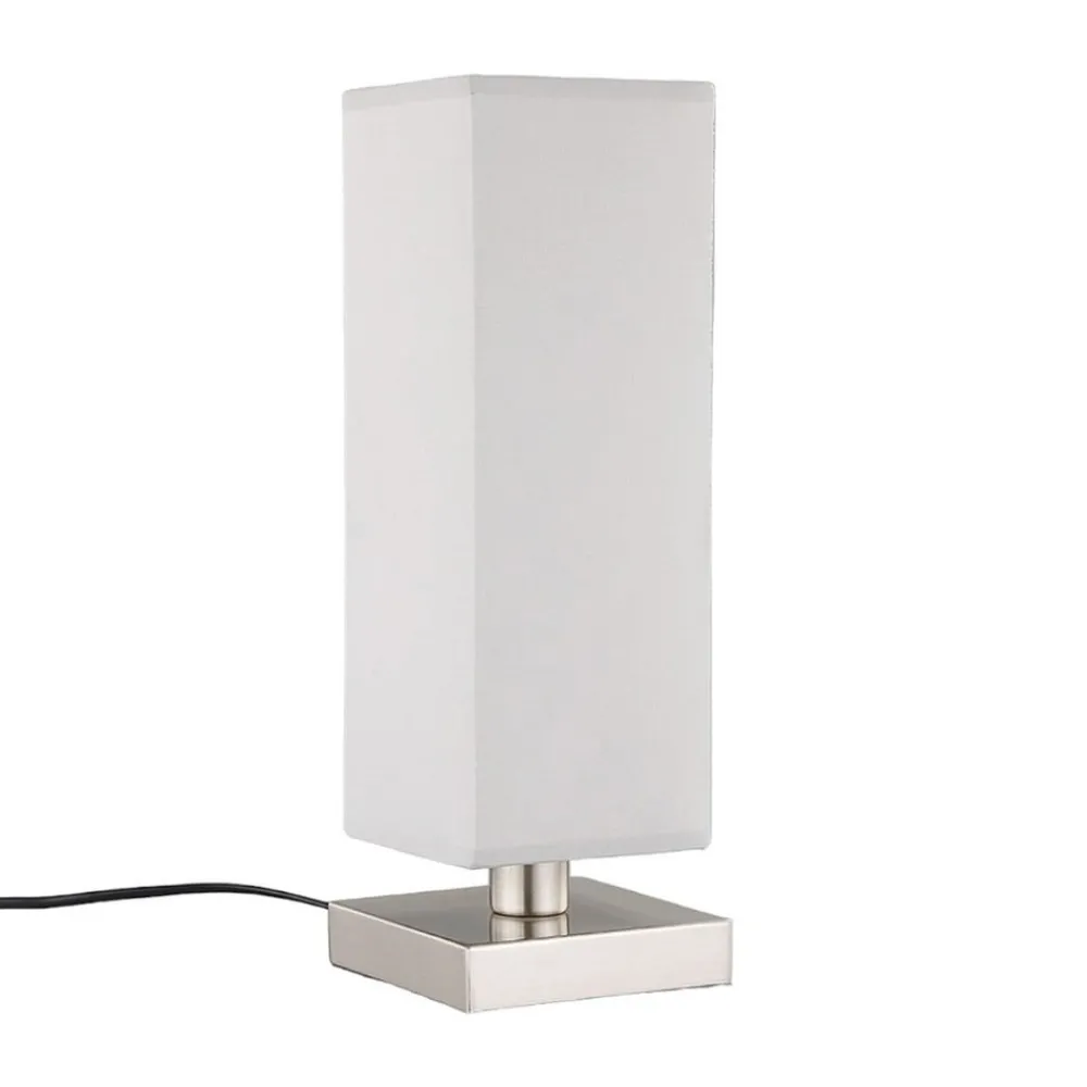 Lindby Bordlamper > Julina - tekstil-natbordslampe i grå