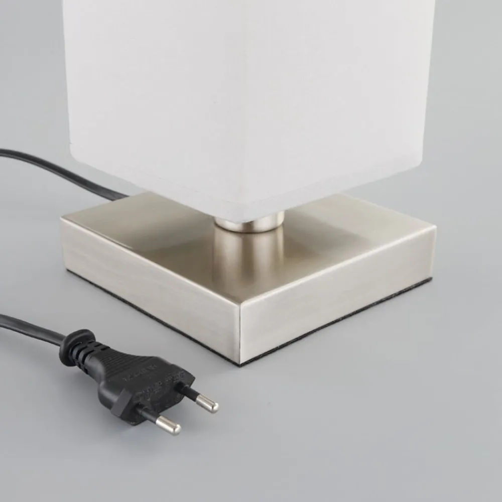 Lindby Bordlamper > Julina - tekstil-natbordslampe i grå