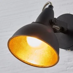 Lindby Loftlamper|Loftlamper > Julin sort og guldfarvet væglampe