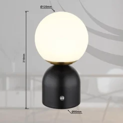 Globo Bordlamper > Julsy LED genopladelig bordlampe, sort, højde 21 cm, metal, CCT