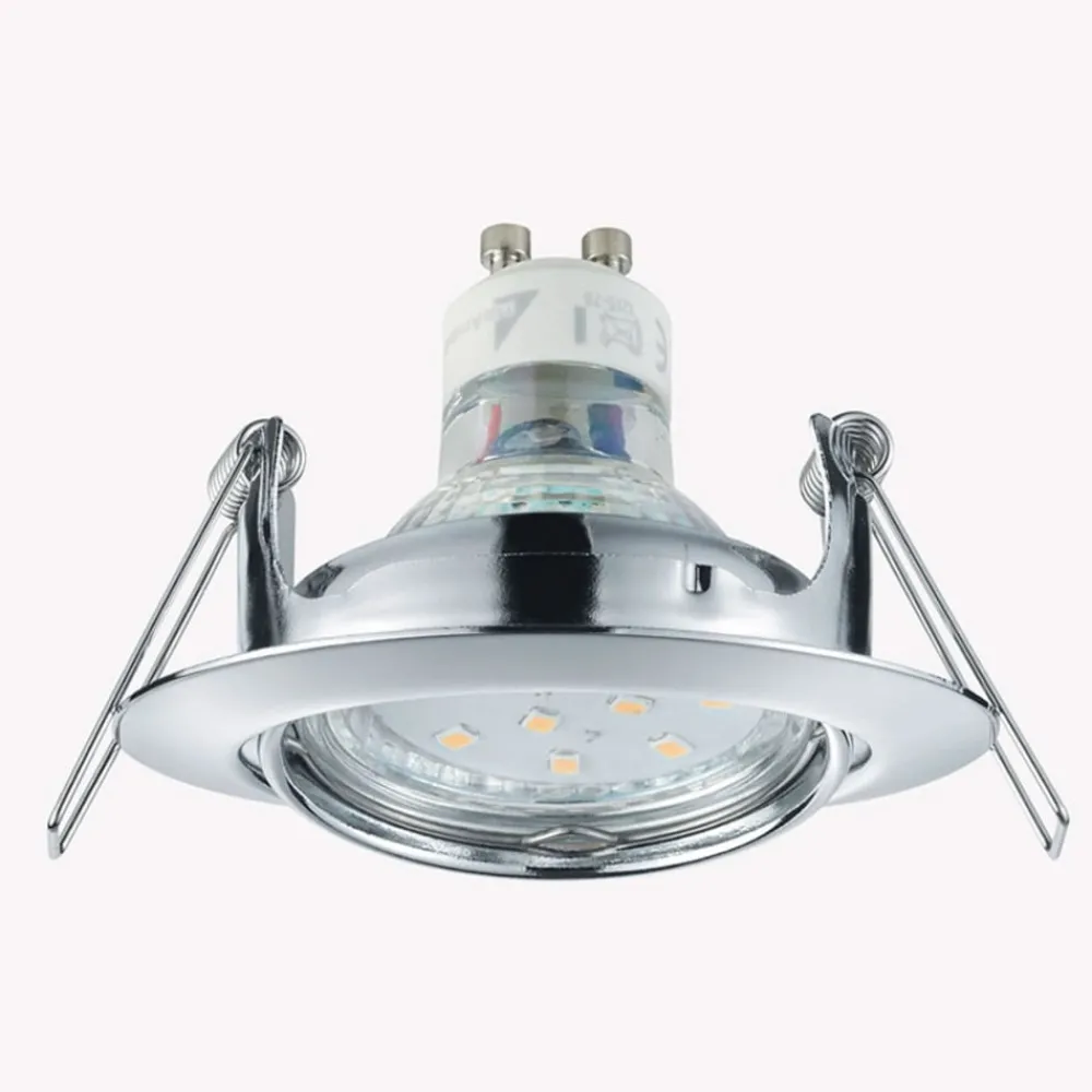 Trio Lighting Loftlamper|Indbygningsspots > Jura indbygningslampe, rund, krom