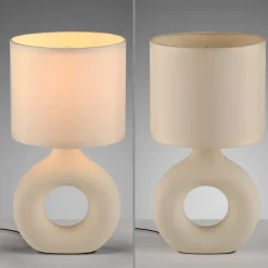 JUST LIGHT. GmbH Bordlamper > JUST LIGHT. Carara bordlampe, keramisk fod, beige