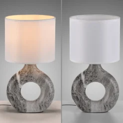 JUST LIGHT. GmbH Bordlamper > JUST LIGHT. Carara bordlampe, keramisk fod, grå