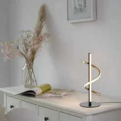 Bordlamper ^ JUST LIGHT. GmbH JUST LIGHT. Emanda LED-bordlampe, jern, sort-messing