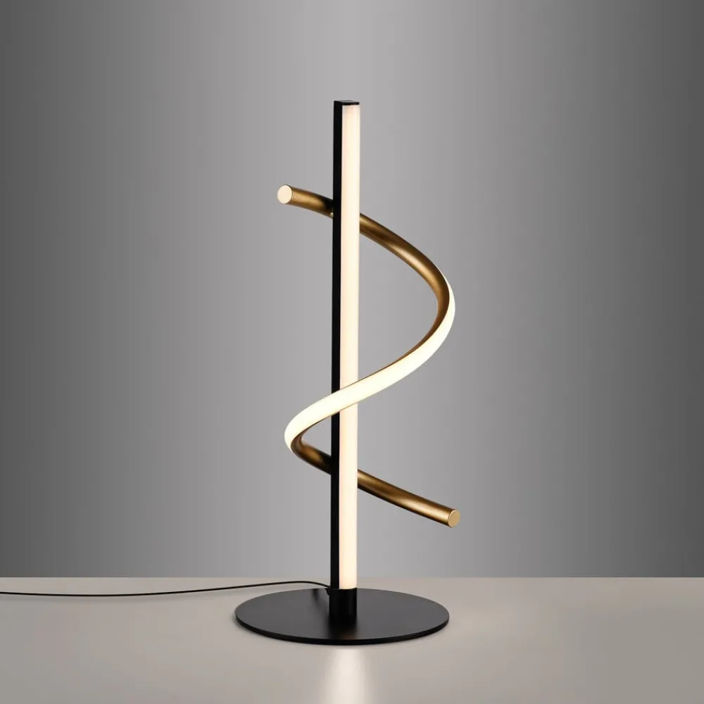 Bordlamper ^ JUST LIGHT. GmbH JUST LIGHT. Emanda LED-bordlampe, jern, sort-messing